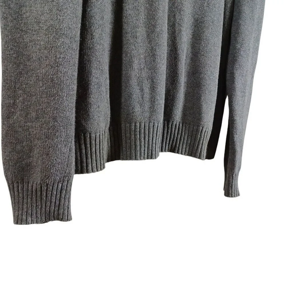 Polo Ralph Lauren XXL Men’s Quarter Zip Sweater Gray Pony Logo Pullover Cotton